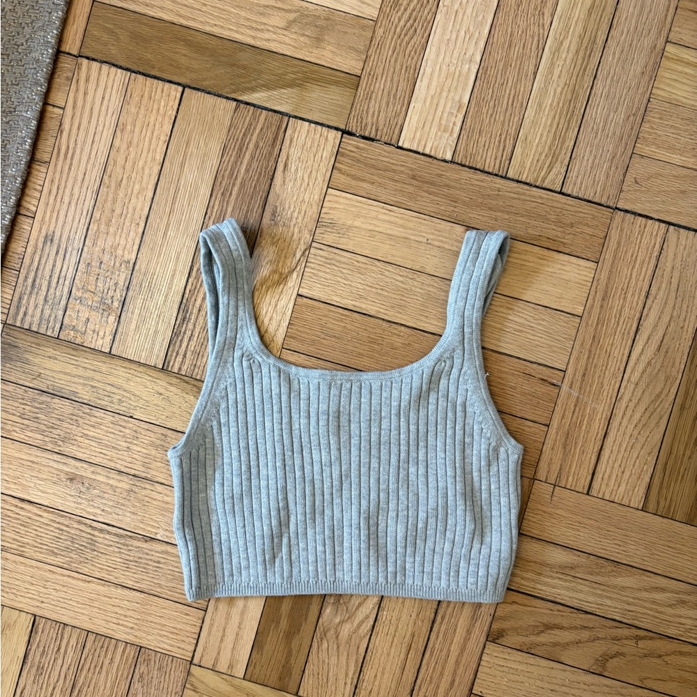 Wilfred Ribbed Gray Crop Top